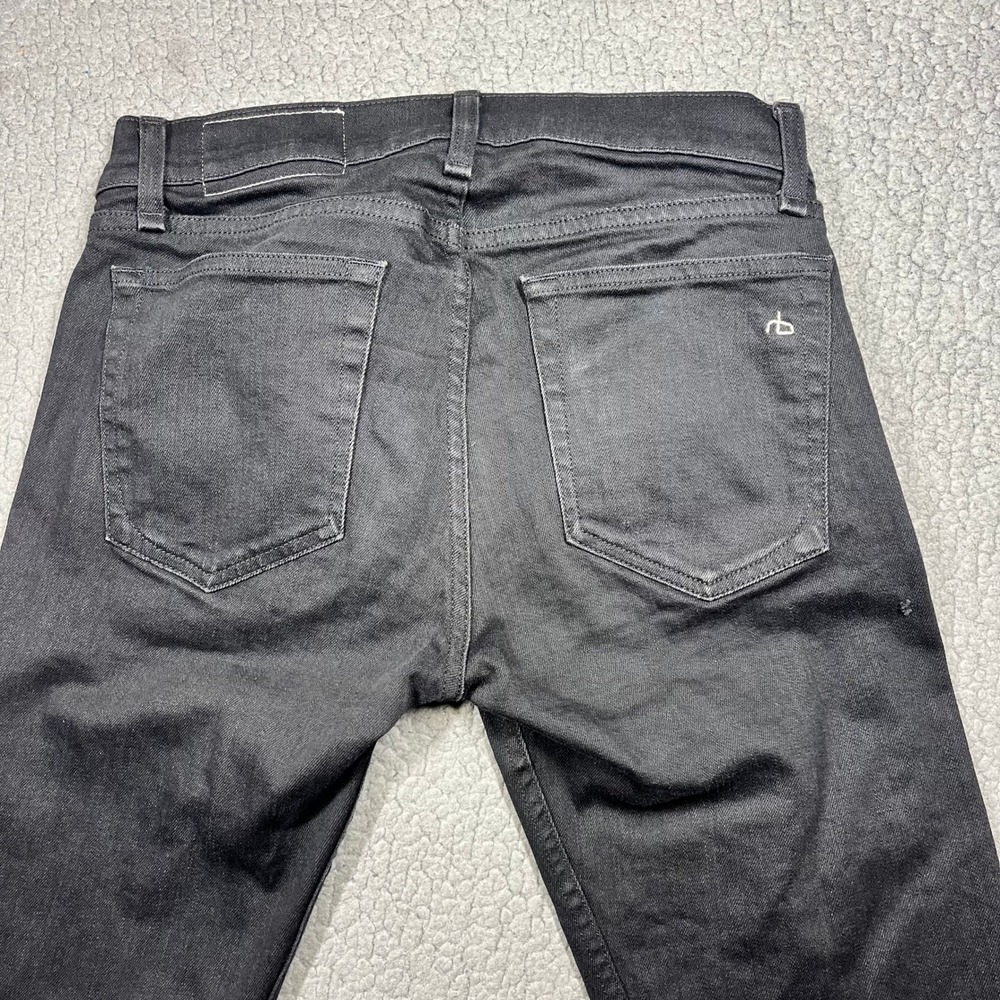 Rag & Bone Fit 1 Extra Slim Black Jeans Mens 31 Made in USA Button Fly 5831 - Picture 5 of 13